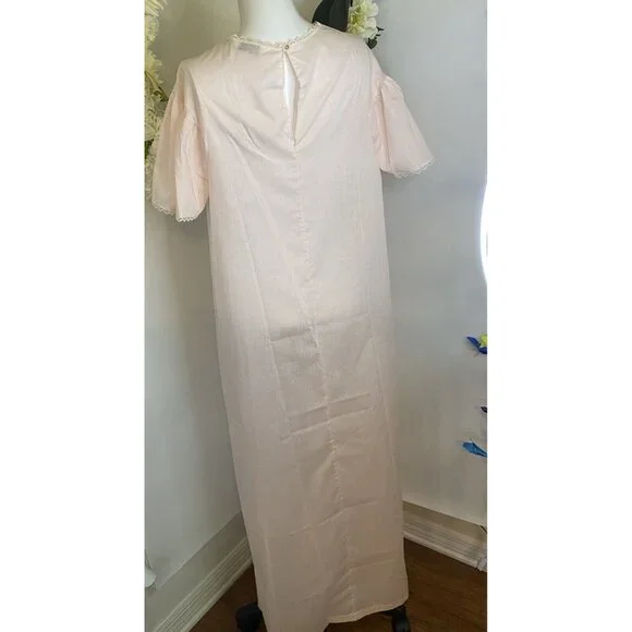 Vintage Gilead Nightgown Cotton Blend Pink Nightie Lace Trim Nightie‎ S USA NWOT